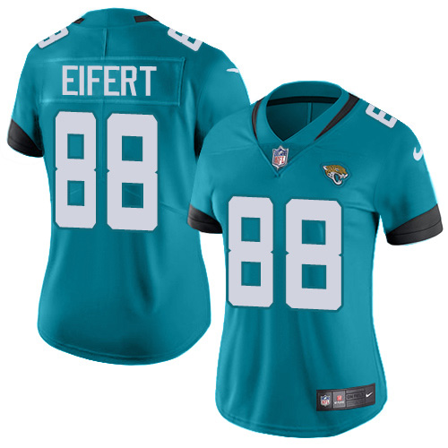 Nike Jacksonville Jaguars #88 Tyler Eifert Teal Green Alternate Women Stitched NFL Vapor Untouchable Limited Jersey